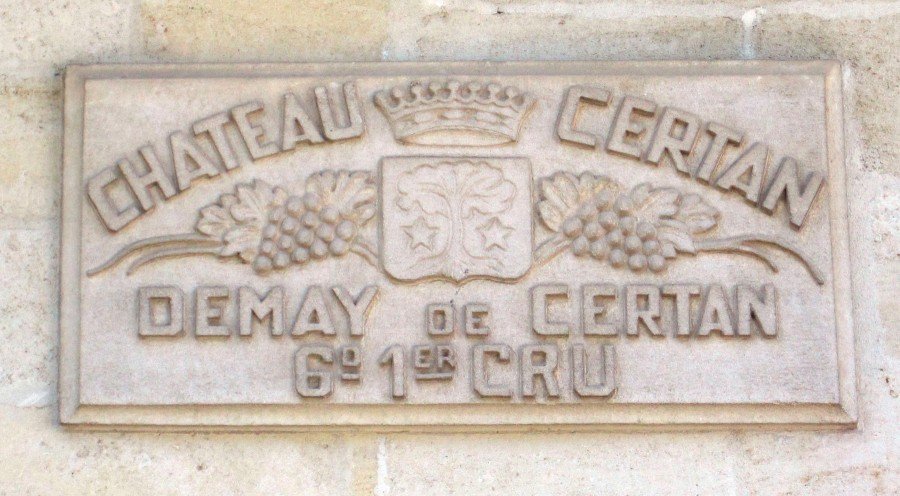 Château Certan de May estate cement sign