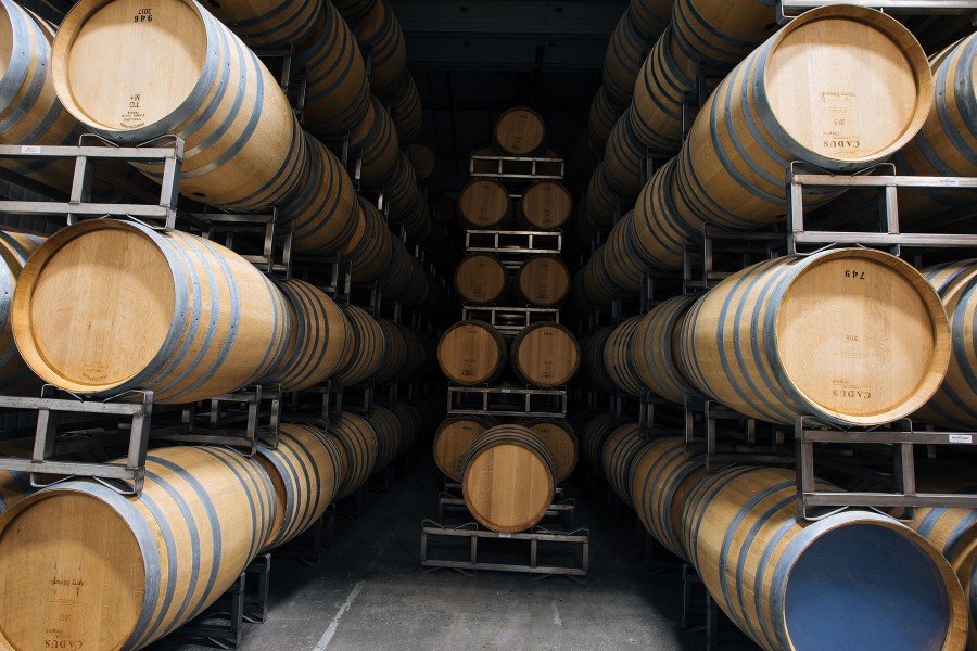 Barrel room at Merry Edwards Winery