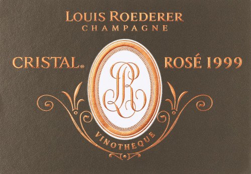 Label for {materiallist:brand_name} Cristal Rosé Vinotheque {materiallist:vintage}