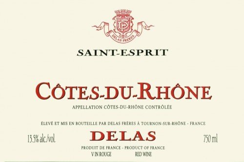 Label for {materiallist:brand_name} Côtes-du-Rhône ‘St. Esprit’ Rouge {materiallist:vintage}