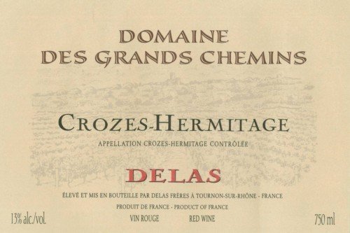 Label for {materiallist:brand_name} Crozes Hermitage ‘Domaine des Grands Chemins’ {materiallist:vintage}