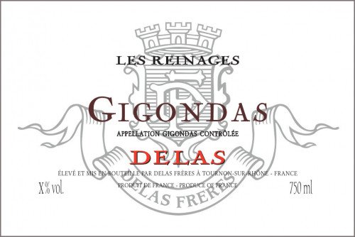 Label for {materiallist:brand_name} Gigondas Les Reinages {materiallist:vintage}