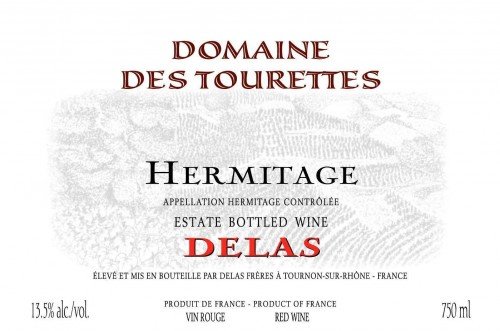 Label for {materiallist:brand_name} Hermitage ‘Domaine des Tourettes’ {materiallist:vintage}