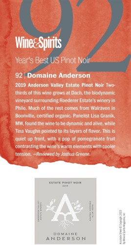 Shelf Talker for {materiallist:brand_name} Estate Pinot Noir 2019