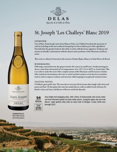 Sell Sheet for {materiallist:brand_name} St. Joseph ‘Les Challeys’ Blanc 2019