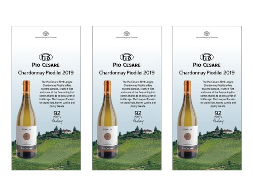 Shelf Talker for {materiallist:brand_name} Chardonnay Piodilei DOC 2019