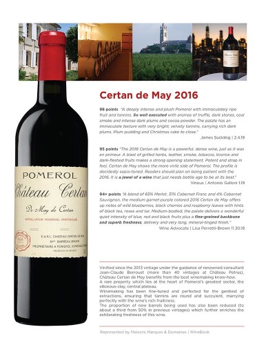 Sell Sheet for {materiallist:brand_name} Château Certan de May 2016