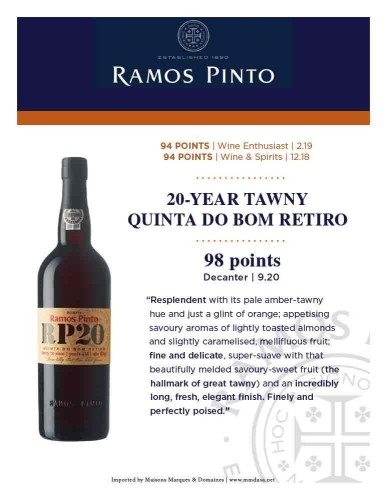 Sell Sheet for {materiallist:brand_name} Quinta do Bom Retiro 20-year Tawny Non-Vintage