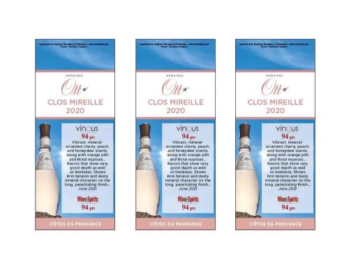 Shelf Talker for {materiallist:brand_name} Clos Mireille Côtes de Provence Rosé 2020