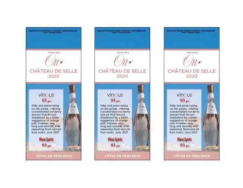 Shelf Talker for {materiallist:brand_name} Château de Selle Côtes de Provence Rosé 2020